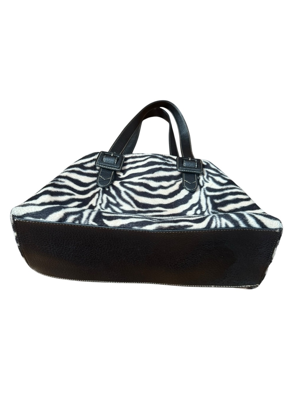 Vintage Liz Claiborne Zebra Print Textured Tote Bag - Picture 3 of 5